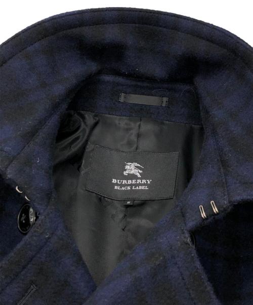 BURBERRY BLACK LABEL（バーバリーブラックレーベル）BURBERRY BLACK LABEL (バーバリーブラックレーベル) チェックPコート ネイビー サイズ:Mの古着・服飾アイテム