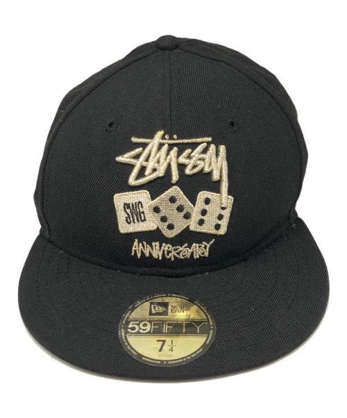 stussy（ステューシー）stussy (ステューシー) New Era (ニューエラ) SWAGGER (スワッガー) コラボベースボールキャップ ブラック サイズ:7 1/4の古着・服飾アイテム