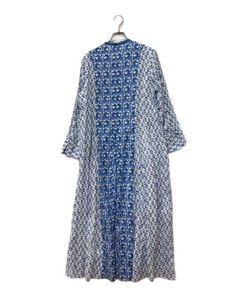 ne quittez pas（ヌキテパ）ne quittez pas (ヌキテパ) COTTON JQD COMBI DRESS ブルー サイズ:Mの古着・服飾アイテム