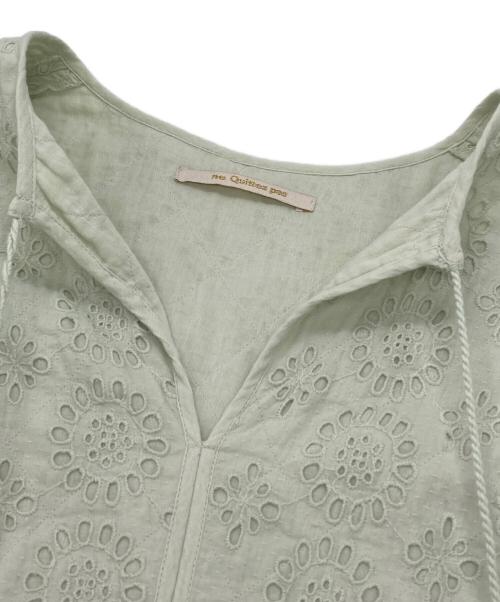 ne quittez pas（ヌキテパ）ne quittez pas (ヌキテパ) コットンフラワーギャザードレス グリーン サイズ:Sの古着・服飾アイテム