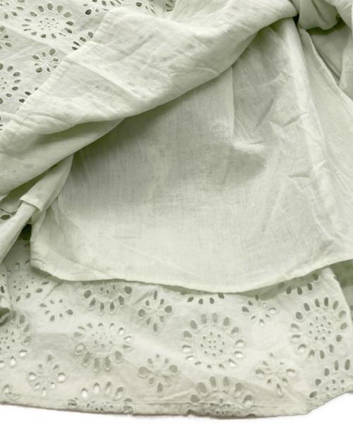 ne quittez pas（ヌキテパ）ne quittez pas (ヌキテパ) コットンフラワーギャザードレス グリーン サイズ:Sの古着・服飾アイテム