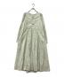 ne quittez pas（ヌキテパ）の古着「コットンフラワーギャザードレス」｜グリーン