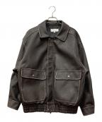 moussyマウジー）の古着「フェイクレザージャケット」｜ブラウン