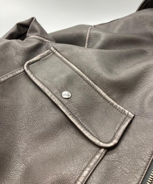 moussy（マウジー）moussy (マウジー) フェイクレザージャケット ブラウン サイズ:FREEの古着・服飾アイテム