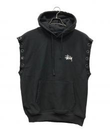 stussy×eYe COMME des GARCONS JUNYAWATANABE MAN（ステューシー×アイ コム デ ギャルソン ジュンヤ ワタナベ マン）の古着「Sweat Parker Custmized」｜ブラック