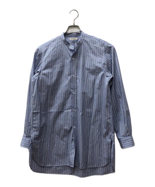 HEUGN（ユーゲン）HEUGN (ユーゲン) Rob Band collar Blue Stripe ブルー サイズ:1の古着・服飾アイテム