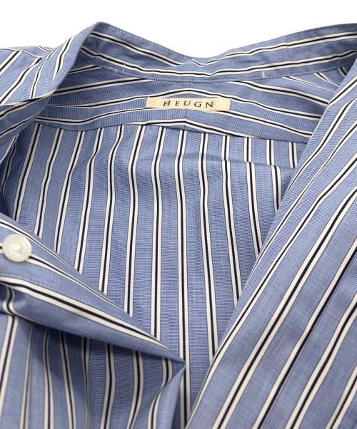 HEUGN（ユーゲン）HEUGN (ユーゲン) Rob Band collar Blue Stripe ブルー サイズ:1の古着・服飾アイテム