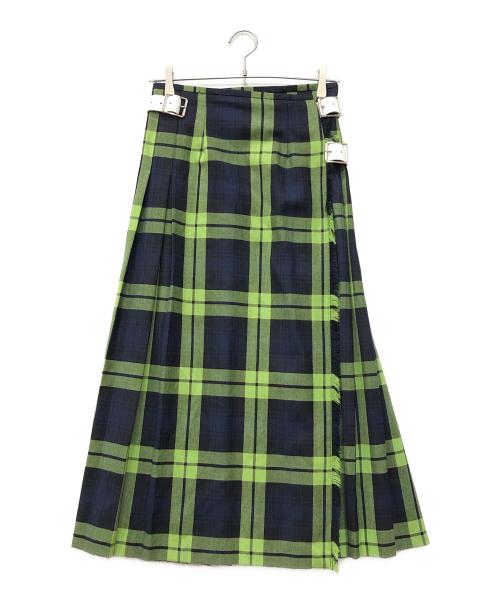 O'NEIL OF DUBLIN（オニールオブダブリン）O'NEIL OF DUBLIN (オニールオブダブリン) チェック柄ラップスカート カーキ サイズ:10の古着・服飾アイテム