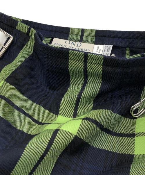 O'NEIL OF DUBLIN（オニールオブダブリン）O'NEIL OF DUBLIN (オニールオブダブリン) チェック柄ラップスカート カーキ サイズ:10の古着・服飾アイテム