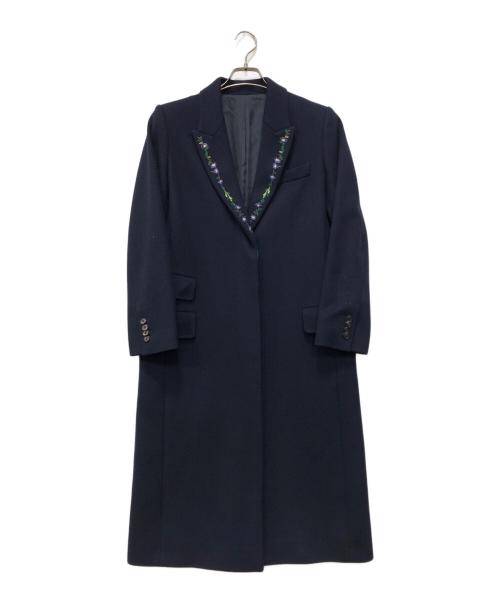 PAUL SMITH（ポールスミス）Paul Smith (ポールスミス) 刺繍チェスターコート ネイビー サイズ:40の古着・服飾アイテム
