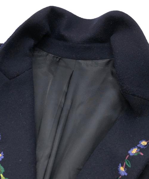 PAUL SMITH（ポールスミス）Paul Smith (ポールスミス) 刺繍チェスターコート ネイビー サイズ:40の古着・服飾アイテム