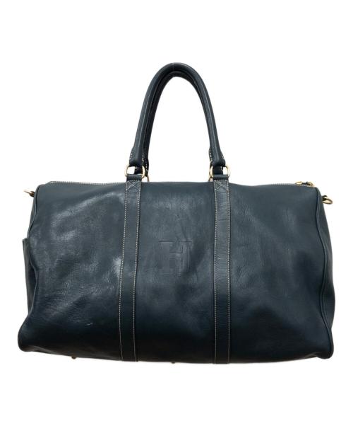 HIROFU（ヒロフ）HIROFU (ヒロフ) ロゴ型押し ミニボストンバッグ ネイビーの古着・服飾アイテム