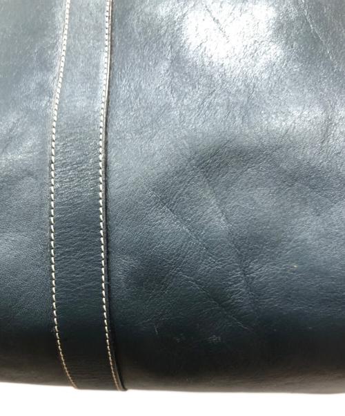 HIROFU（ヒロフ）HIROFU (ヒロフ) ロゴ型押し ミニボストンバッグ ネイビーの古着・服飾アイテム