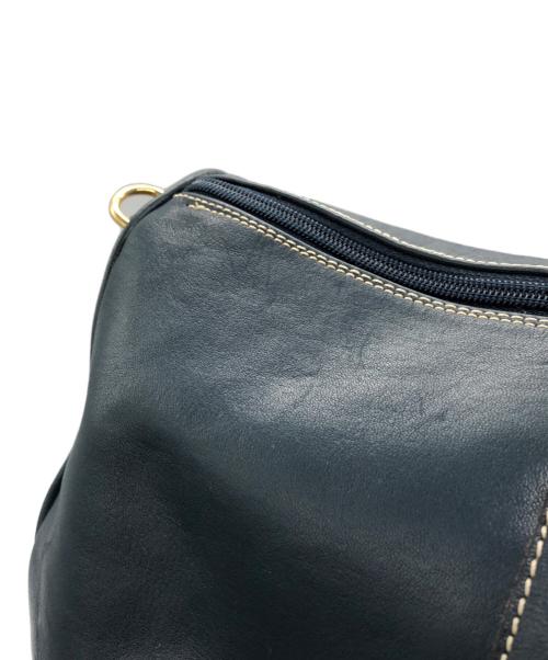 HIROFU（ヒロフ）HIROFU (ヒロフ) ロゴ型押し ミニボストンバッグ ネイビーの古着・服飾アイテム