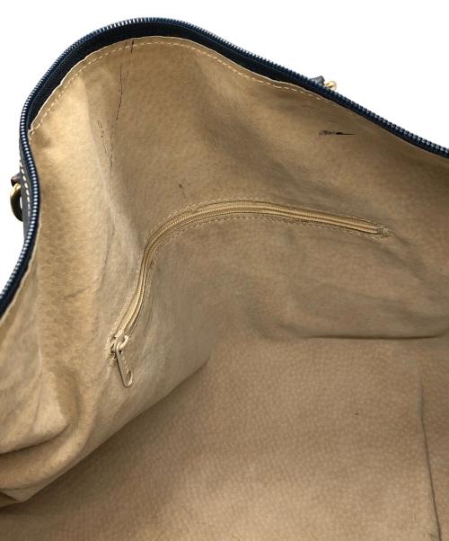 HIROFU（ヒロフ）HIROFU (ヒロフ) ロゴ型押し ミニボストンバッグ ネイビーの古着・服飾アイテム