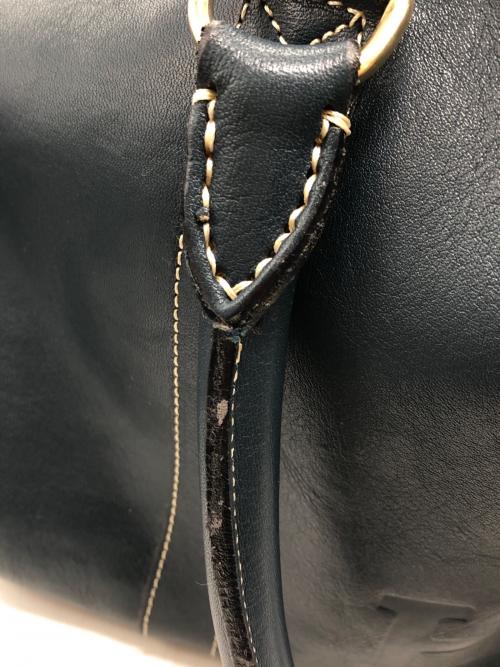 HIROFU（ヒロフ）HIROFU (ヒロフ) ロゴ型押し ミニボストンバッグ ネイビーの古着・服飾アイテム