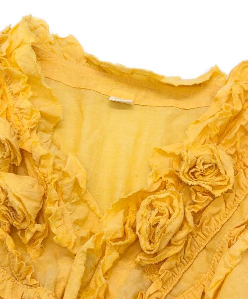 45R（フォーティファイブ・アール）45R (フォーティファイブ・アール) フリルギャザーシャツ オレンジ サイズ:下記参照の古着・服飾アイテム