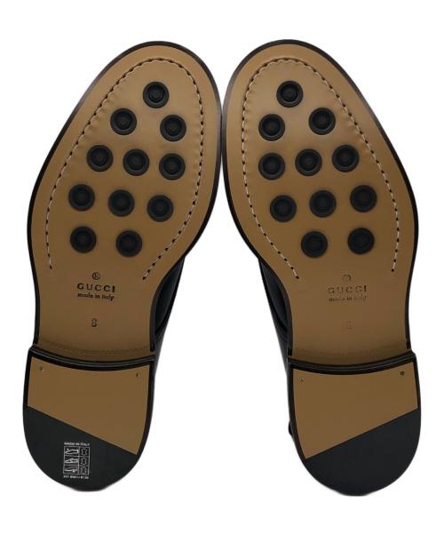 GUCCI（グッチ）GUCCI (グッチ) シャイニーレザーレースアップシューズ ブラック サイズ:88の古着・服飾アイテム