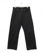 Graphpaperグラフペーパー）の古着「Selvage Denim Five Pocket wide Straight Pants」｜ブラック