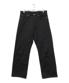 Graphpaper（グラフペーパー）の古着「Selvage Denim Five Pocket wide Straight Pants」｜ブラック