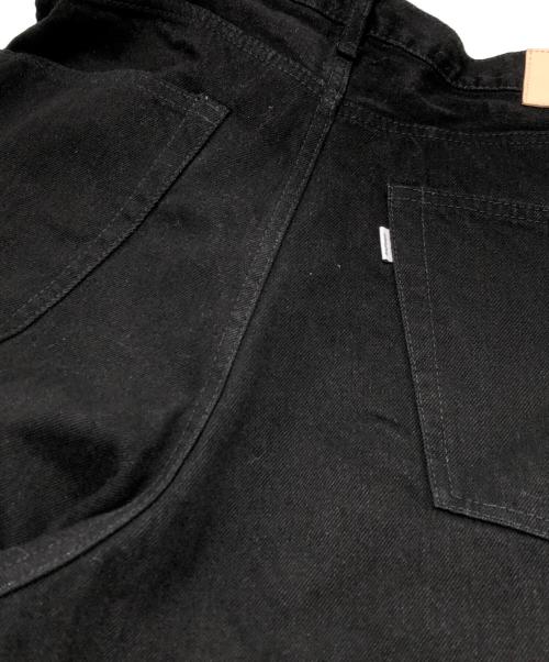 Graphpaper（グラフペーパー）Graphpaper (グラフペーパー) Selvage Denim Five Pocket wide Straight Pants ブラック サイズ:3の古着・服飾アイテム