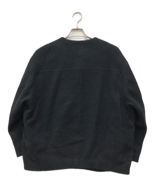 BALLSEY（ボールジィ）BALLSEY (ボールジィ) ウールパイルミルド ノーカラーショートコート ブラック サイズ:36の古着・服飾アイテム