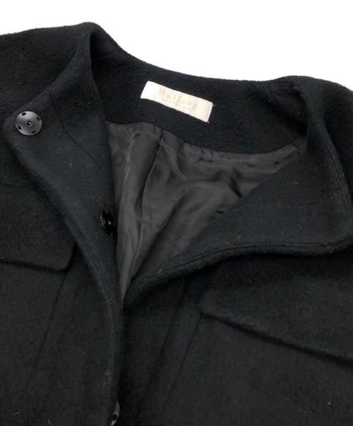 BALLSEY（ボールジィ）BALLSEY (ボールジィ) ウールパイルミルド ノーカラーショートコート ブラック サイズ:36の古着・服飾アイテム