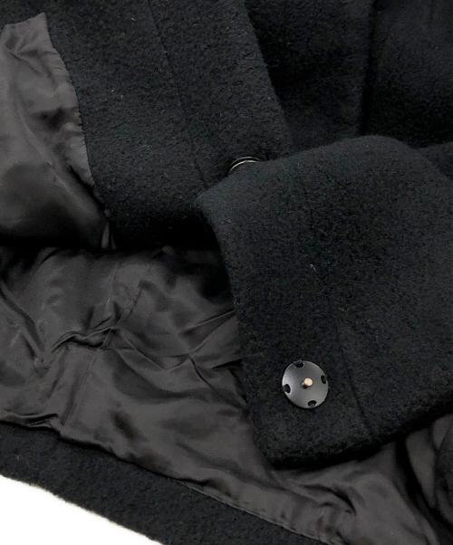 BALLSEY（ボールジィ）BALLSEY (ボールジィ) ウールパイルミルド ノーカラーショートコート ブラック サイズ:36の古着・服飾アイテム