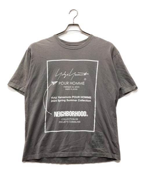 YOHJI YAMAMOTO（ヨウジヤマモト）YOHJI YAMAMOTO (ヨウジヤマモト) NEIGHBORHOOD (ネイバーフッド) コラボTシャツ グレー サイズ:Lの古着・服飾アイテム