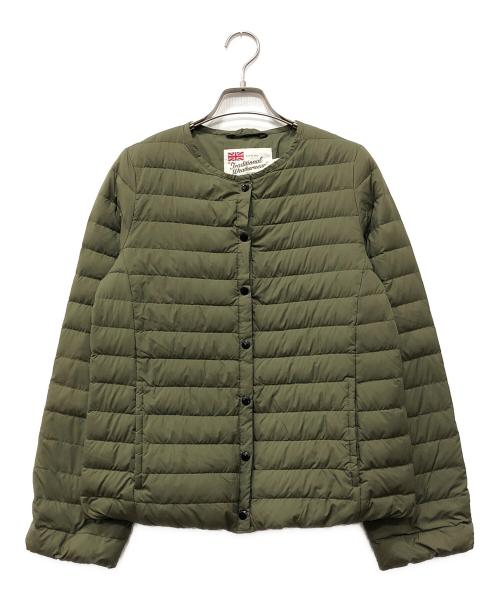 Traditional Weatherwear（トラディショナルウェザーウェア）Traditional Weatherwear (トラディショナルウェザーウェア) ショートアークリーダウンジャケット カーキ サイズ:34の古着・服飾アイテム