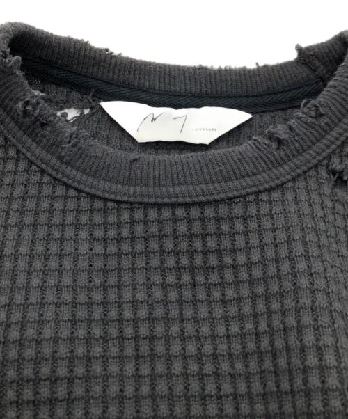 ANCELLM（アンセルム）ANCELLM (アンセルム) DAMAGE HEAVY WAFFLE OVERSIZED LS グレー サイズ:2の古着・服飾アイテム