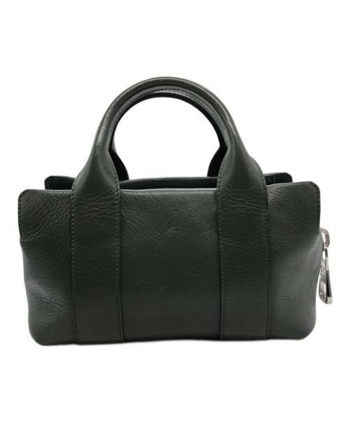 HIROFU（ヒロフ）HIROFU (ヒロフ) 2WAYレザーハンドバッグ グリーンの古着・服飾アイテム