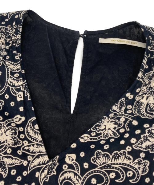 ne quittez pas（ヌキテパ）ne quittez pas (ヌキテパ) エスニックプリントパネルスリーブドレス ネイビー サイズ:Sの古着・服飾アイテム