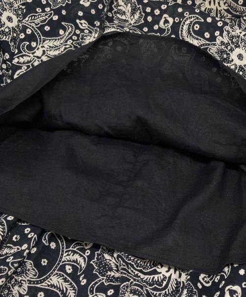 ne quittez pas（ヌキテパ）ne quittez pas (ヌキテパ) エスニックプリントパネルスリーブドレス ネイビー サイズ:Sの古着・服飾アイテム