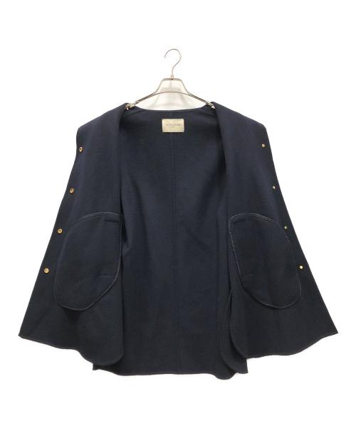 UNITED ARROWS TOKYO（ユナイテッドアローズトウキョウ）UNITED ARROWS TOKYO (ユナイテッドアローズトウキョウ) リバー メタルドット ブルゾン カシミヤウールコート ネイビー サイズ:38の古着・服飾アイテム