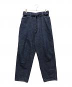 COMOLIコモリ）の古着「ベルテッドパンツデニムパンツ」｜インディゴ