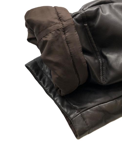 HAI SPORTING GEAR（ハイスポーツギア）HAI SPORTING GEAR (ハイスポーツギア) ラムレザーダウンジャケット ブラウン サイズ:下記参照の古着・服飾アイテム