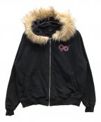 90909090）の古着「90 Logo Far Zip Hoodie」｜ブラック