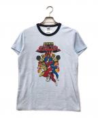 doubletダブレット）の古着「ANIME CHARACTER VELOUR T-SHIRT」｜ブルー