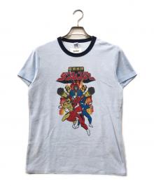 doublet（ダブレット）の古着「ANIME CHARACTER VELOUR T-SHIRT」｜ブルー