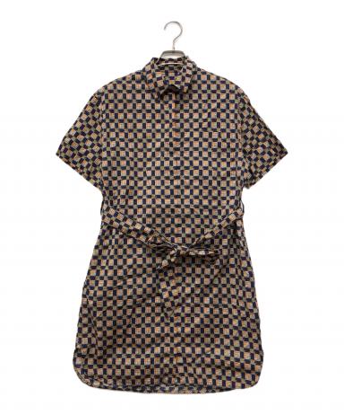 中古・古着通販】BURBERRY (バーバリー) 総柄ワンピース ネイビー