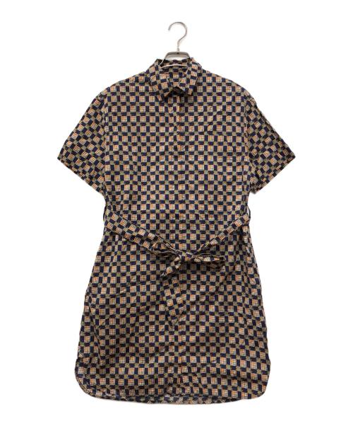 BURBERRY（バーバリー）BURBERRY (バーバリー) 総柄ワンピース ネイビー サイズ:US4の古着・服飾アイテム