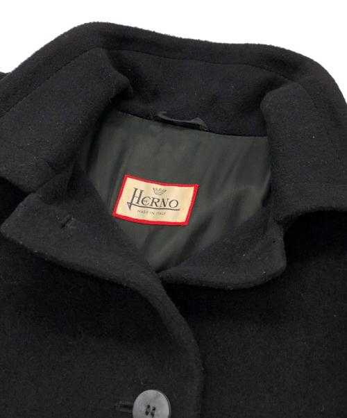 HERNO（ヘルノ）HERNO (ヘルノ) シルクカシミヤ混ウールコート ブラック サイズ:42の古着・服飾アイテム