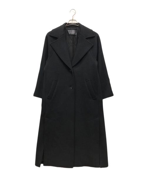 CITY（シティ）CITY (シティ) ピュアウールワイドラペルコート ブラック サイズ:2の古着・服飾アイテム