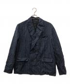 stussyステューシー）の古着「Wrinkled Stripe Double-Breasted Blazer」｜ネイビー
