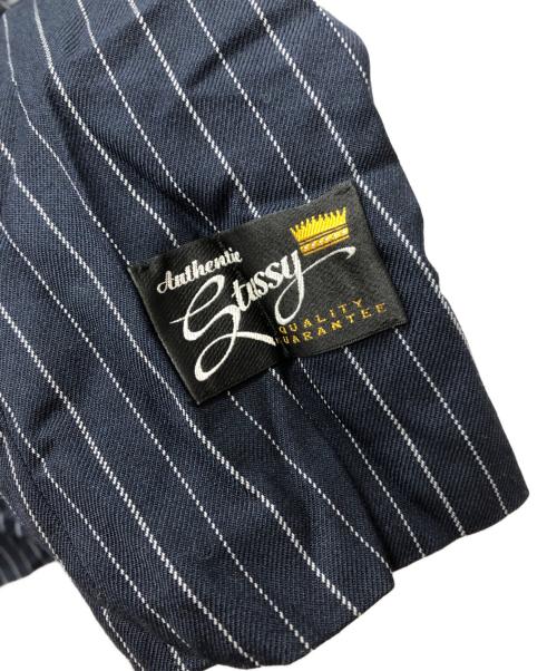 stussy（ステューシー）stussy (ステューシー) Wrinkled Stripe Double-Breasted Blazer ネイビー サイズ:Sの古着・服飾アイテム
