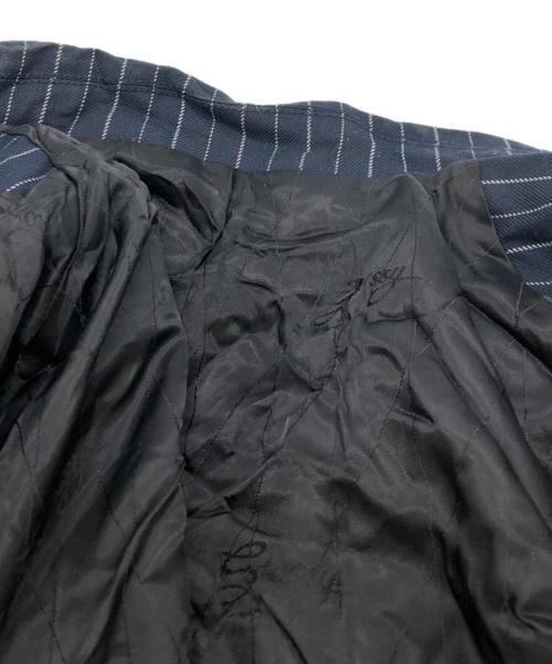 stussy（ステューシー）stussy (ステューシー) Wrinkled Stripe Double-Breasted Blazer ネイビー サイズ:Sの古着・服飾アイテム
