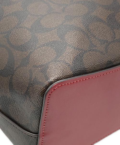 COACH（コーチ）COACH (コーチ) シグネチャーワンショルダーバッグ ブラウン×レッド サイズ:下記参照の古着・服飾アイテム