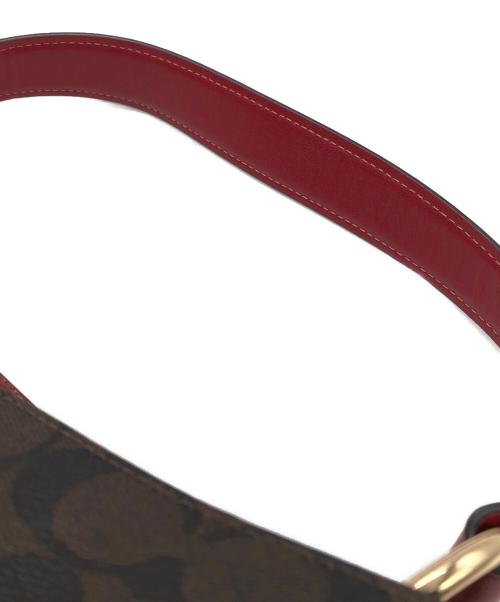 COACH（コーチ）COACH (コーチ) シグネチャーワンショルダーバッグ ブラウン×レッド サイズ:下記参照の古着・服飾アイテム