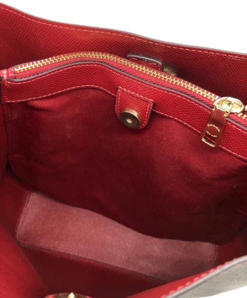 COACH（コーチ）COACH (コーチ) シグネチャーワンショルダーバッグ ブラウン×レッド サイズ:下記参照の古着・服飾アイテム